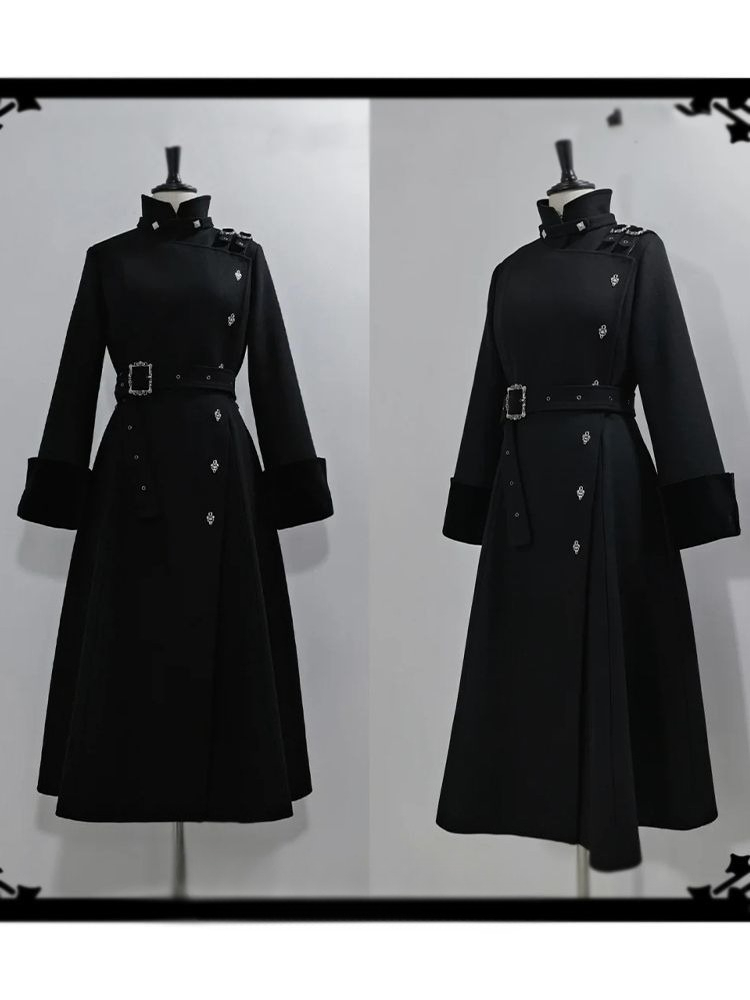 2025 Winter Gothic Belted Slim - огляд і ціна Wool Coat Peacoat
