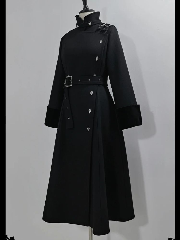 2025 Winter Gothic Belted Slim - огляд і ціна Wool Coat Peacoat