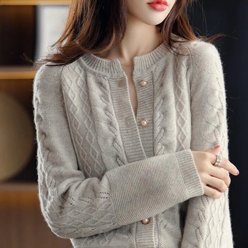 Vintage Knitted Cardigan Jacke - огляд і ціна Wool Coat Peacoat