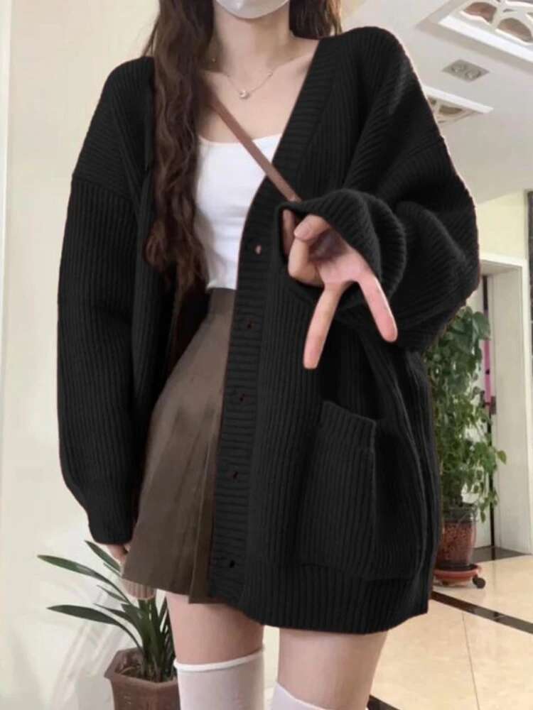 Loose Cardigan Women Long Slee - огляд і ціна Wool Coat Peacoat